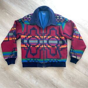 Pendleton Multicolor Geometric Bomber Jacket